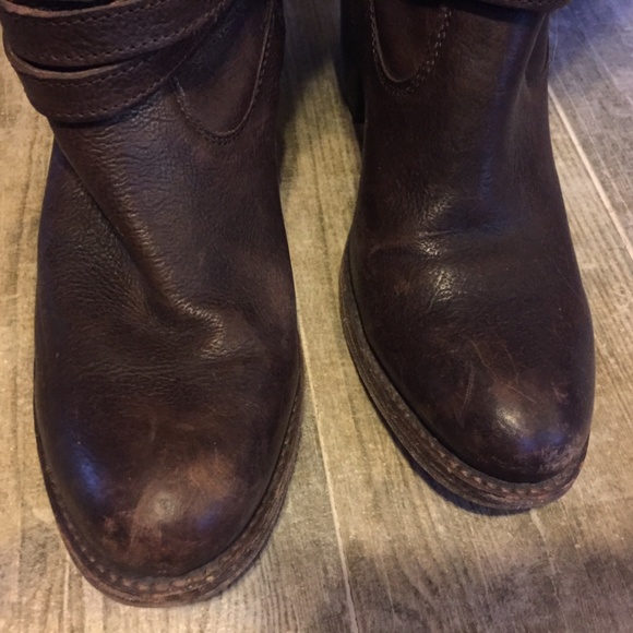 Frye size 8 Dark Brown Jane Strappy Boots - Picture 3 of 5